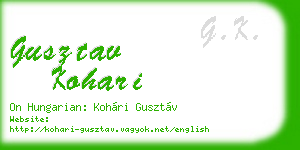 gusztav kohari business card
