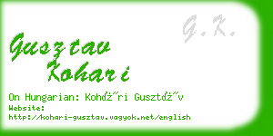 gusztav kohari business card